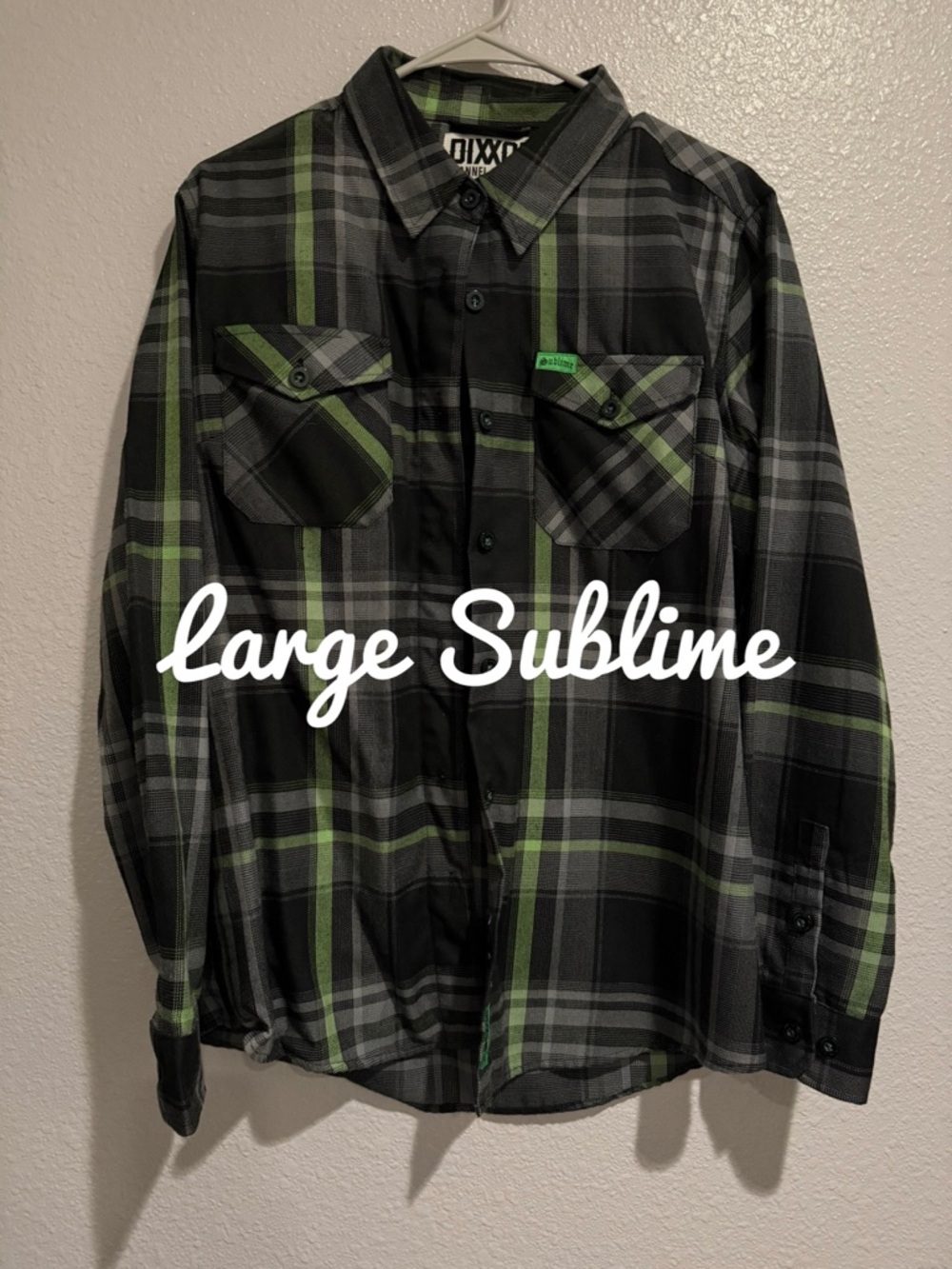 Dixxon Sublime Large Black & Green Plaid Button-Up Shirt